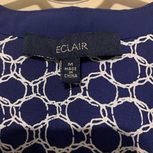 A StitchFix Navy & Cream Blouse- Scoop length, longer back - Sz. Medium - Picture 4 of 8